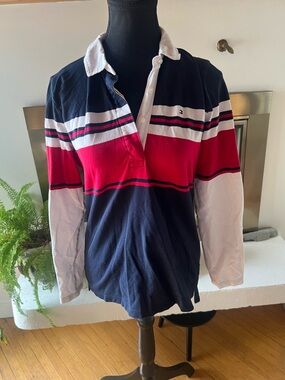 Tommy Hilfiger Navy, Red & White Rugby Polo